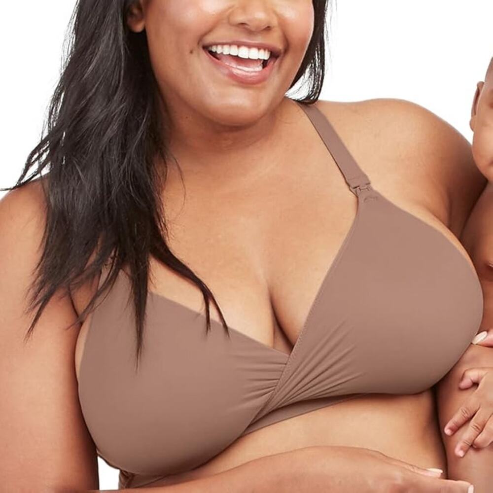 SPANX Brallelujah Mama Nursing Bra Cafe Medium Wireless‎ Comfortable Maternity